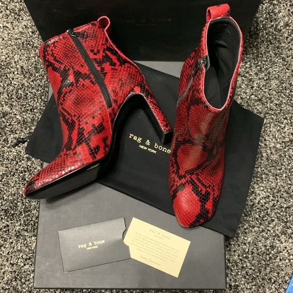 rag & bone Ellis Boot in Red Sz 7.5 - Picture 9 of 12